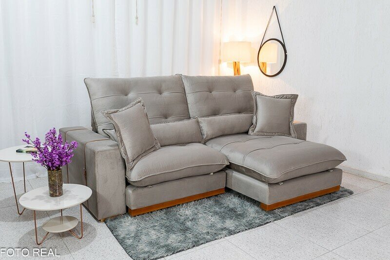 Sofá Retrátil Reclinável Toronto 2.50m Veludo Avelã 4052 - Molas Ensacadas - Imagem 2