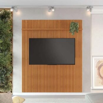 Painel Riso Larg. 1.82m Cinamomo Ripado S/Nicho para TV até 65" - JCM