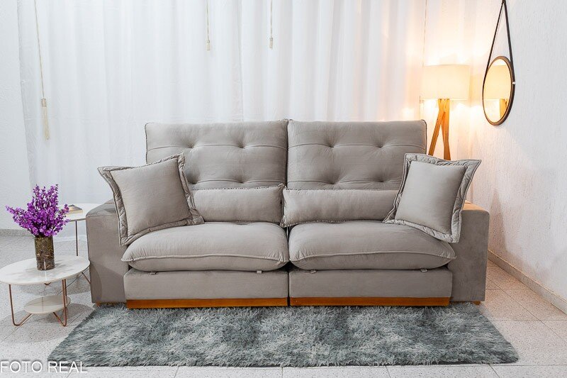 Sofá Retrátil Reclinável Toronto 2.50m Veludo Avelã 4052 - Molas Ensacadas - Imagem 5