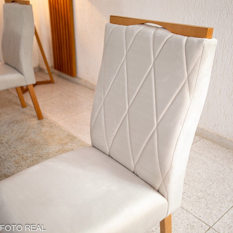 2 Cadeiras Lisboa Bege 512 Madeira Maciça Art Assento - Entregue Montada - Imagem 4