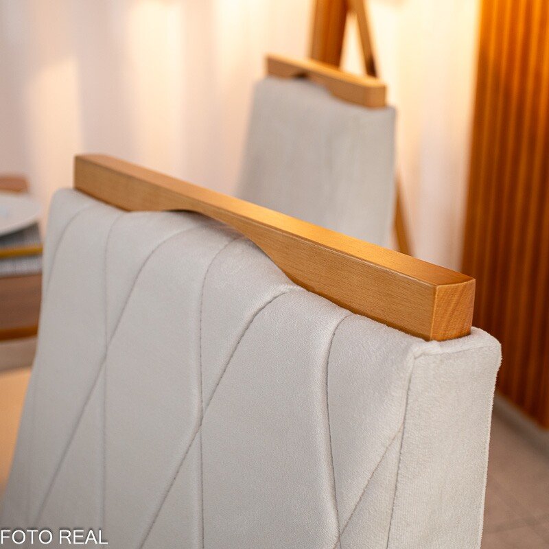 2 Cadeiras Lisboa Bege 512 Madeira Maciça Art Assento - Entregue Montada - Imagem 5