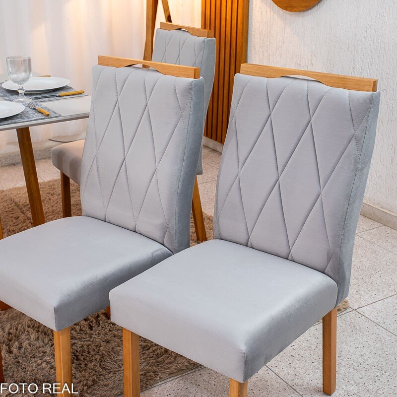 2 Cadeiras Lisboa Prata 514 Madeira Maciça Art Assento - Entregue Montada - Imagem 2