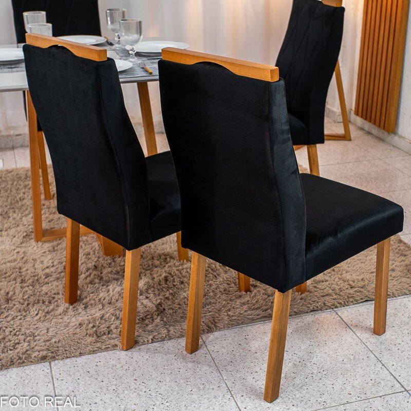 2 Cadeiras Lisboa Preto 504 Madeira Maciça Art Assento - Entregue Montada - Imagem 4