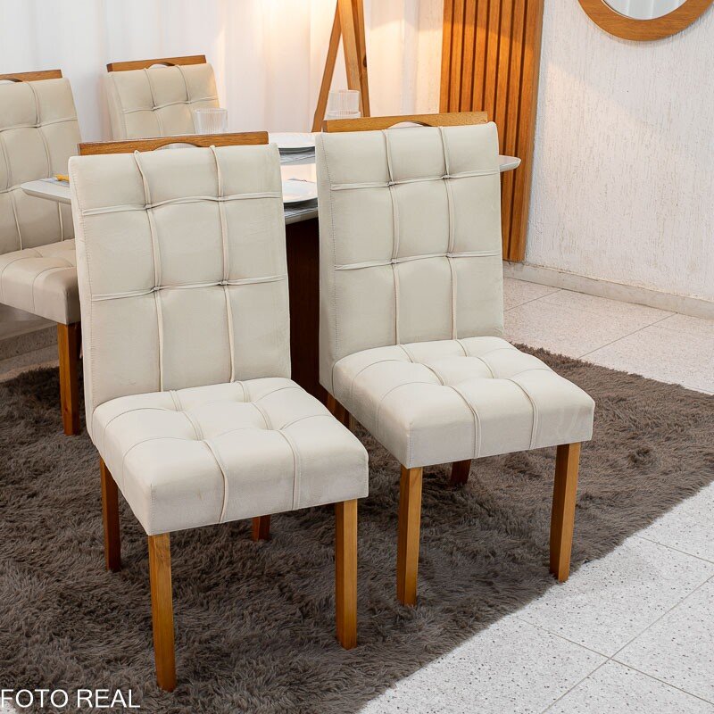 2 Cadeiras Londres Veludo Avelã Madeira Maciça Minas Plac - Entregue Montada - Imagem 2