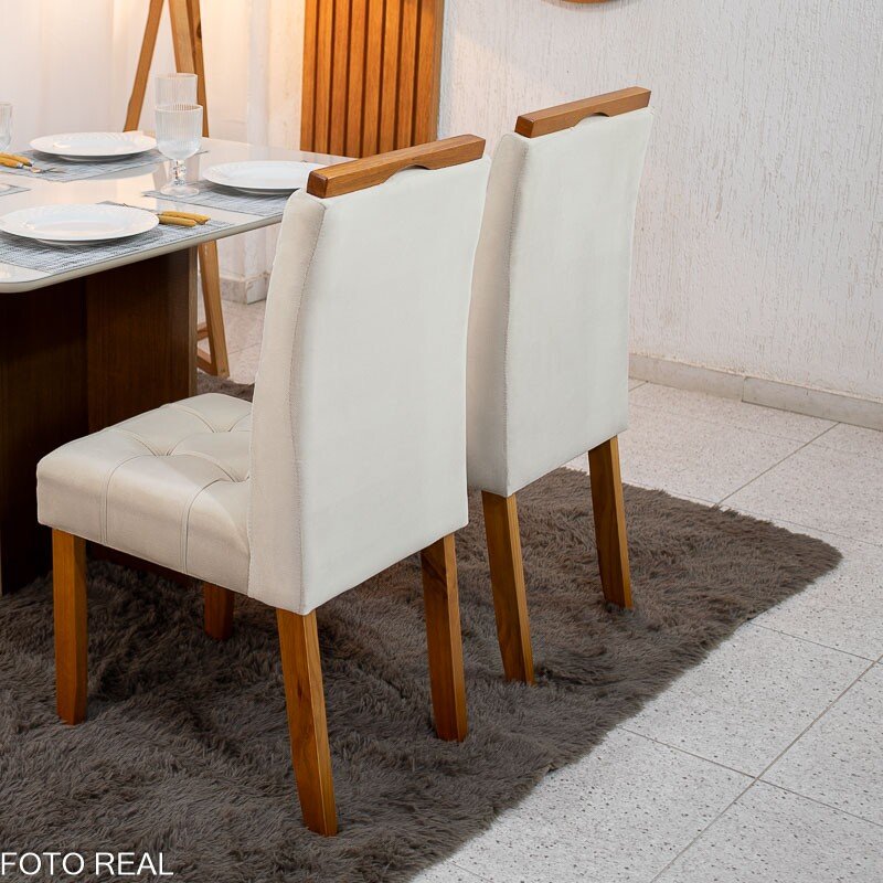 2 Cadeiras Londres Veludo Avelã Madeira Maciça Minas Plac - Entregue Montada - Imagem 5