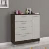 Cômoda com 1 Porta 4 Gavetas Chocolate/Off Larg. 0.86m - Poquema