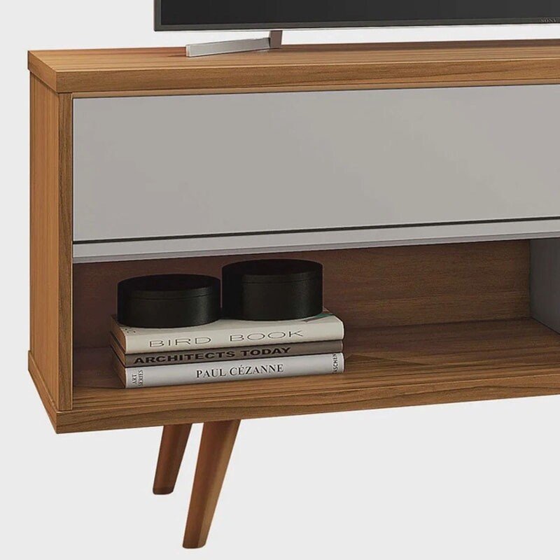 Rack Bancada NT 1180 Larg.1.35m Freijó/Off para TV até 55"- Notável - Imagem 6