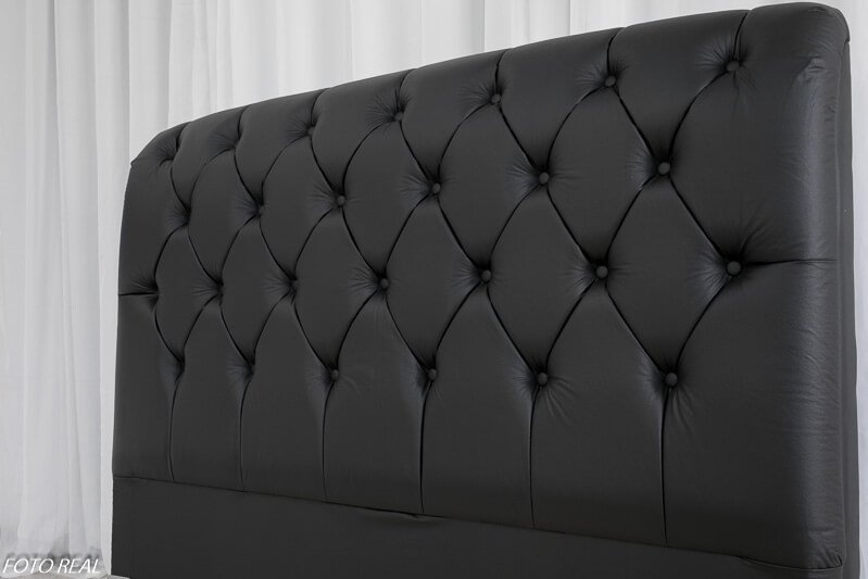 Cabeceira Casal Lavínia Korino Preto Largura 1.40m - Imagem 2