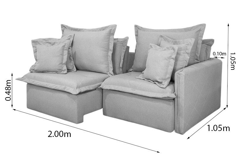 Sofá Retrátil Reclinável Lima 2.00m Linho Bege A57 - Sem Caixa - Imagem 11