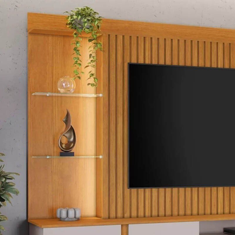 Home Amparo Larg. 1.82m Cinamomo/Off Ripado C/ Led para TV até 60" - JCM - Imagem 7