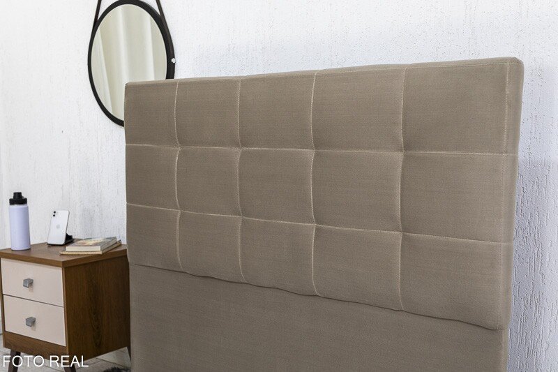 Cabeceira Casal Veneza Sued Cinza Largura 1.40m