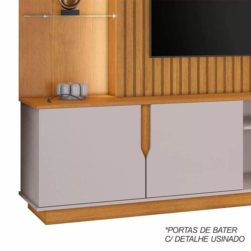 Home Amparo Larg. 1.82m Cinamomo/Off Ripado C/ Led para TV até 60" - JCM - Imagem 5