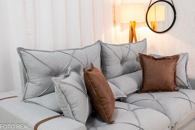 Sofá Retrátil Reclinável Gran Bello 2.00m Linho Cinza 31 - Molas Ensacadas Pocket - Imagem 7