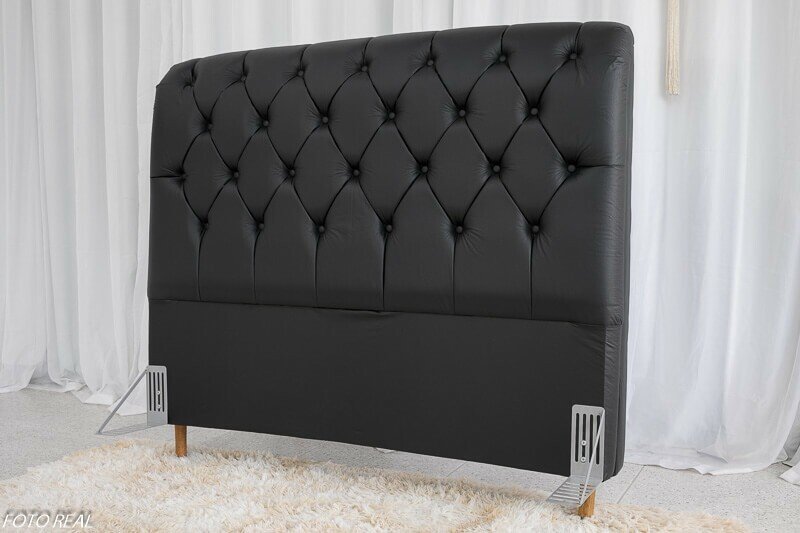 Cabeceira Casal Lavínia Korino Preto Largura 1.40m