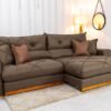 Sofá Retrátil Reclinável Gran Bello 2.90m Linho Marrom - Molas Ensacadas