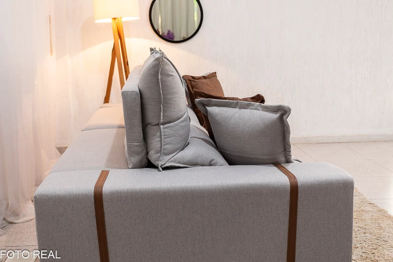 Sofá Retrátil Reclinável Gran Bello 2.90m Linho Cinza 31 - Molas Ensacadas - Imagem 6