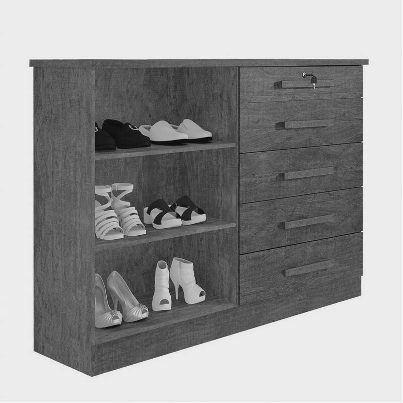 Cômoda 5 Gavetas 2 Portas New Athos Cinamomo D Doro - Imagem 2