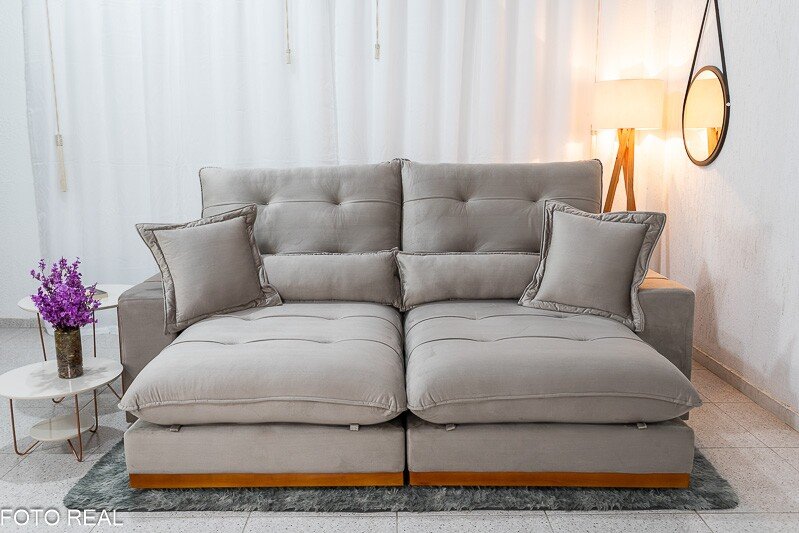 Sofá Retrátil Reclinável Toronto 2.50m Veludo Avelã 4052 - Molas Ensacadas - Imagem 4