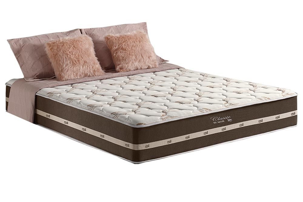 Colchão Casal Classic Marrom Molas Superlastic 138x188x22 Anjos | Suporta até 260kg