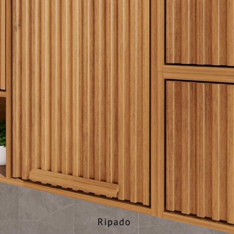 Armário Aéreo Florida Larg. 1.20m Cinamomo 2 Portas Ripado - Sallêto - Imagem 4