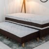 Cama Box Solteiro Livina Molas Ensacadas + Cama Auxiliar Orthoside