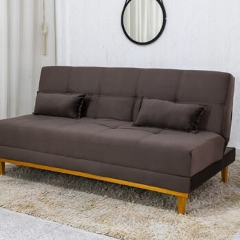 Sofá Cama Madrid Veludo Marrom 2263 Larg. 1.80m - Molas Bonnel