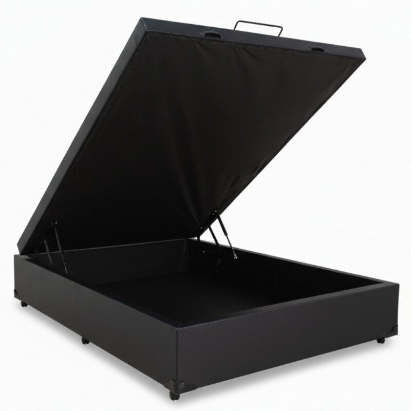 Box Baú Casal Eli Korino Preto Blindado 138x188x42 - Nature