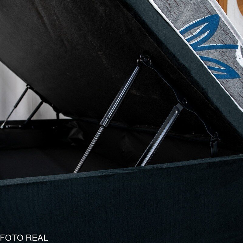 Box Baú Solt. Pop Veludo Preto Nature + Colchão Solt. Soffie Lotus 100% Espuma D20 88x188x12 - Nosso Sonho - Imagem 4