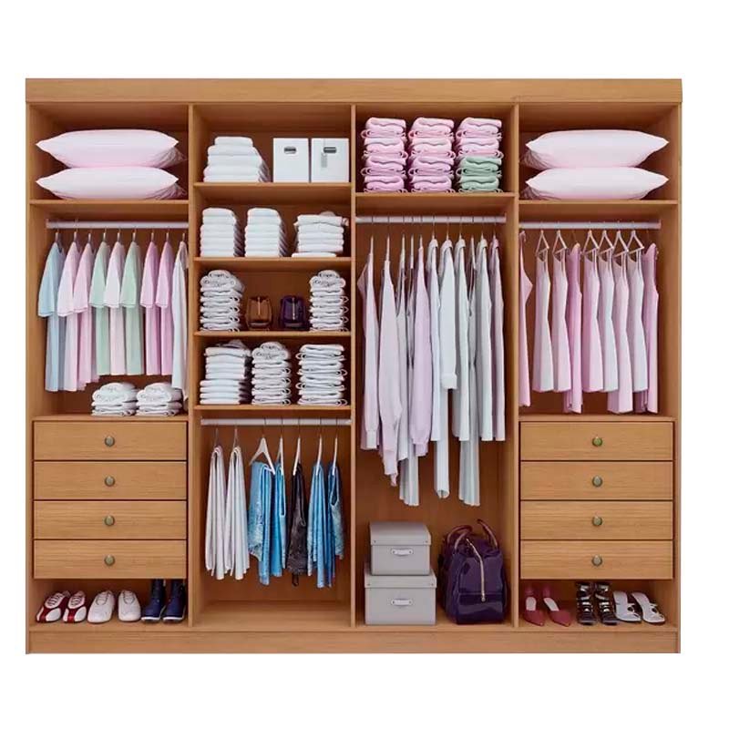 Roupeiro Casal Daymond Cinamomo 8 Portas 8 Gavetas 100% MDF Larg. 2.75m - D Doro - Imagem 4