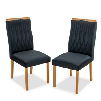 2  Cadeiras Genova Veludo Preto 504 - Art Assentos