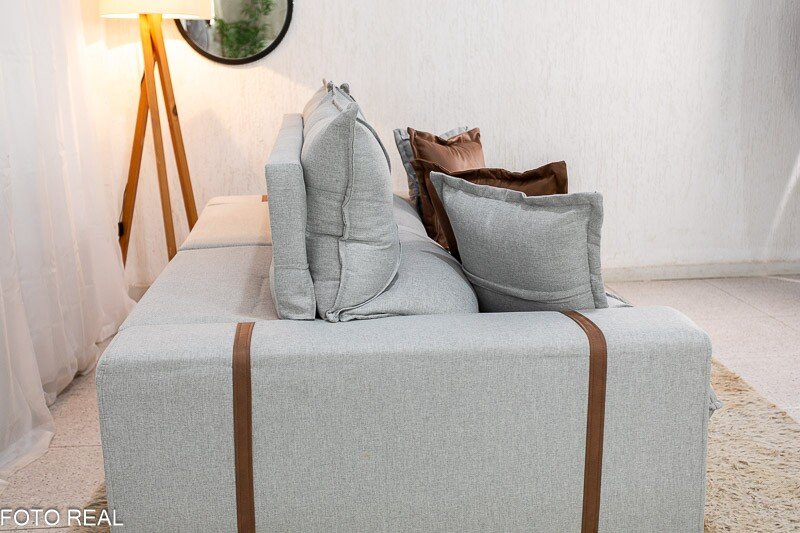 Sofá Retrátil Reclinável Gran Bello 2.00m Linho Cinza 31 - Molas Ensacadas Pocket - Imagem 8