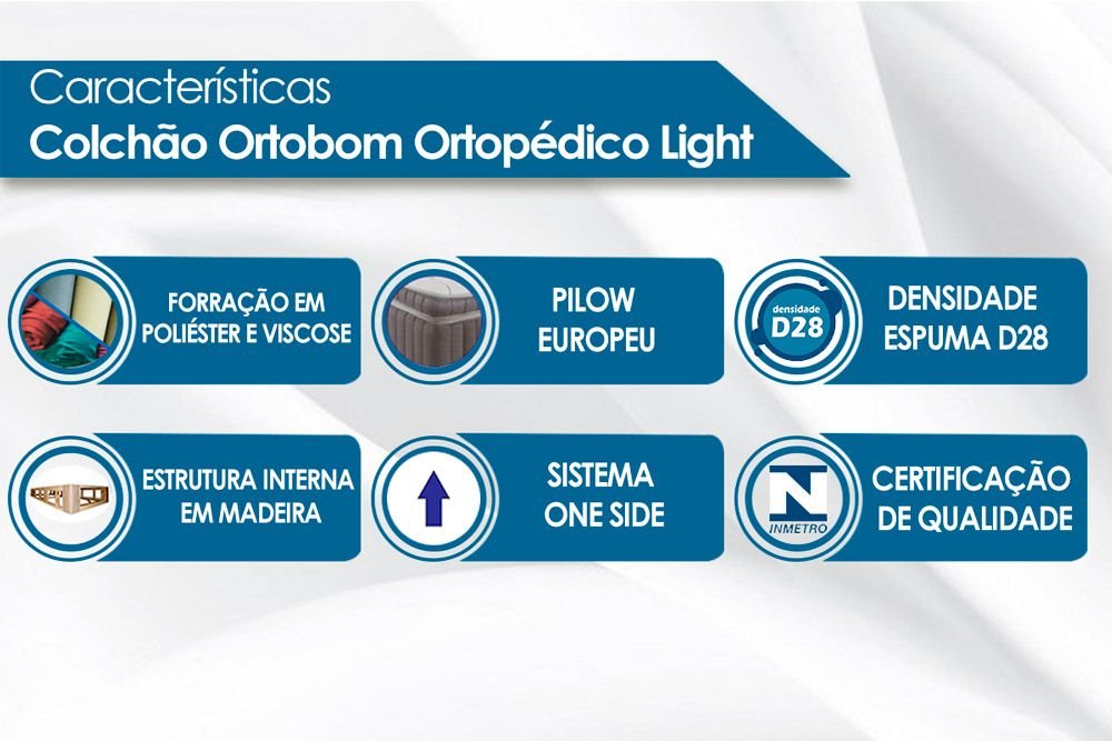 Colchão Casal Ortopédico Light 138x188x25 - Ortobom | Suporta até 260kg - Imagem 6