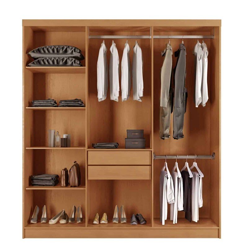 Guarda-roupa Hawaii Nature 6 Portas 2 Gavetas Larg. 1.80m 100% MDF - Rufato - Imagem 2