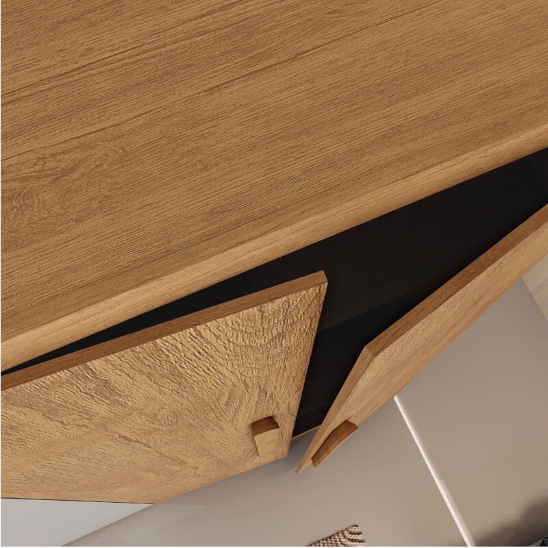 Guarda-roupa Império Nature 4 Portas 3 Gavetas Larg. 1.80m 100% MDF Rufato - Imagem 5