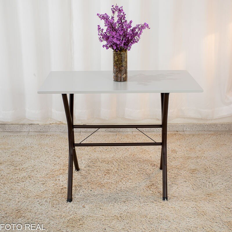 Mesa Atlanta Base Cabo Frio Marrom Tampo Off Pedra 100x60 4 Cadeiras Assento Creme - Teixeira - Imagem 7