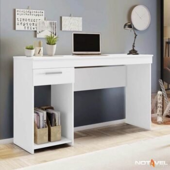 Mesa Office NT 2070 Larg. 1.08m Branco 1 Gaveta - Notável