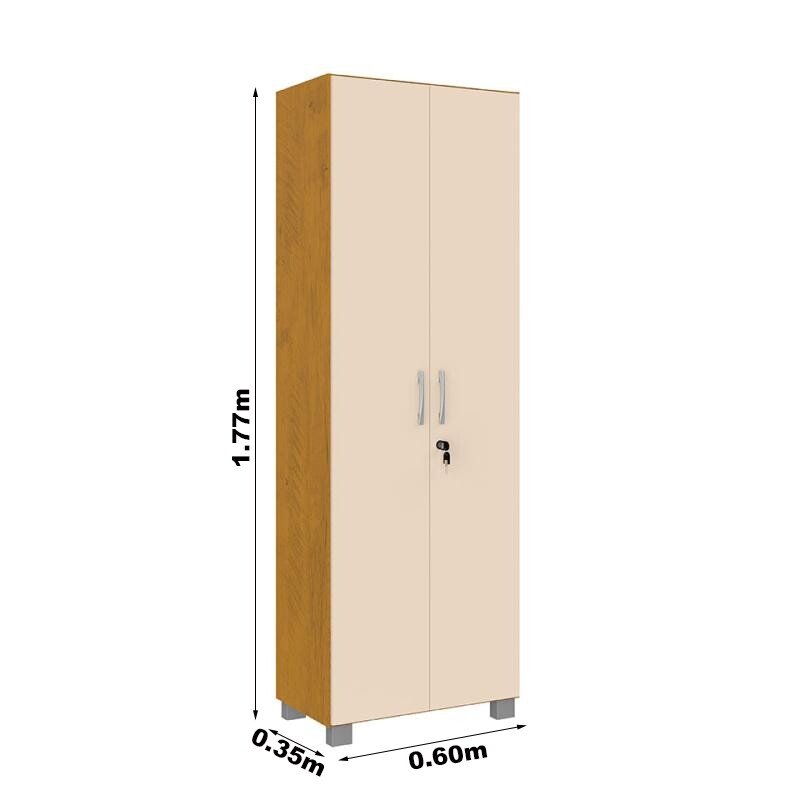 Multiuso Vegas Larg. 0.60m Noce TX/Pérola 2 Portas C/Pés - San Marino - Imagem 4