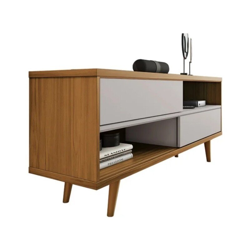 Rack Bancada NT 1180 Larg.1.35m Freijó/Off para TV até 55"- Notável - Imagem 7