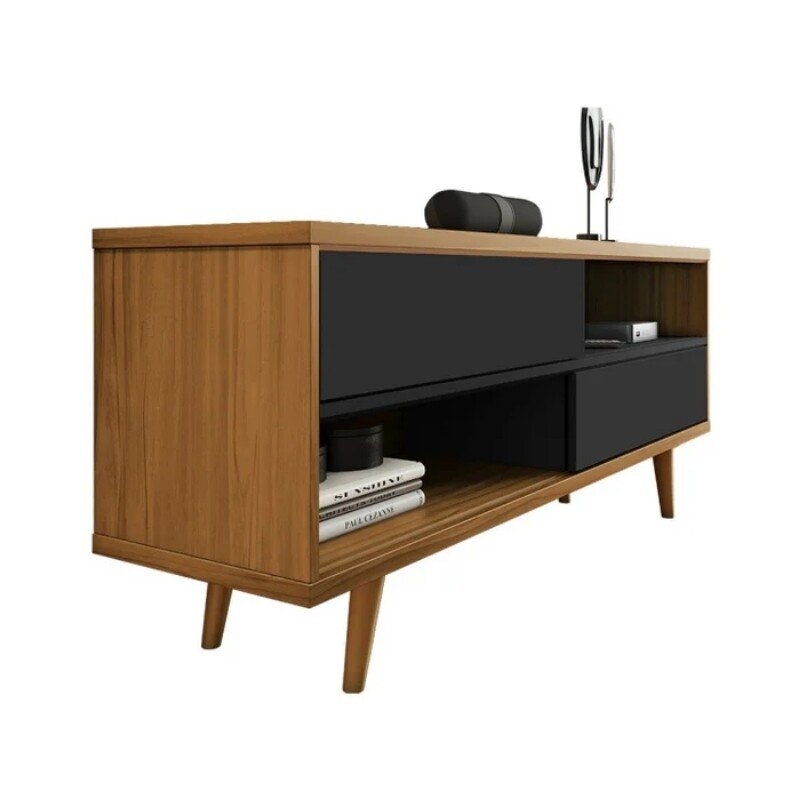 Rack Bancada NT 1180 Larg.1.35m Freijó/Preto para TV até 55" - Notável - Imagem 6