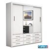 Roupeiro Anjos Branco 3 Portas 9 Gavetas C/ 1 Espelho Larg. 1.91m - Carioca Móveis
