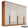 Roupeiro Bianca 6 Portas Larg. 2.30m 100% MDF Nature/Off - Bianchi