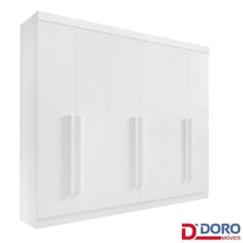 Roupeiro Casal Da Vinci Plus Branco 6 Portas 6 Gavetas 100% MDF Larg. 2.75m - D Doro