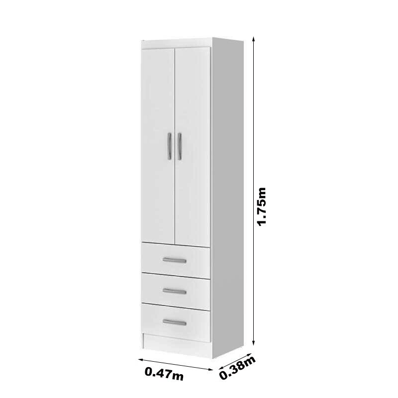 Roupeiro Texas Larg. 0.47m Branco 2 Portas 3 Gavetas - San Marino - Imagem 4