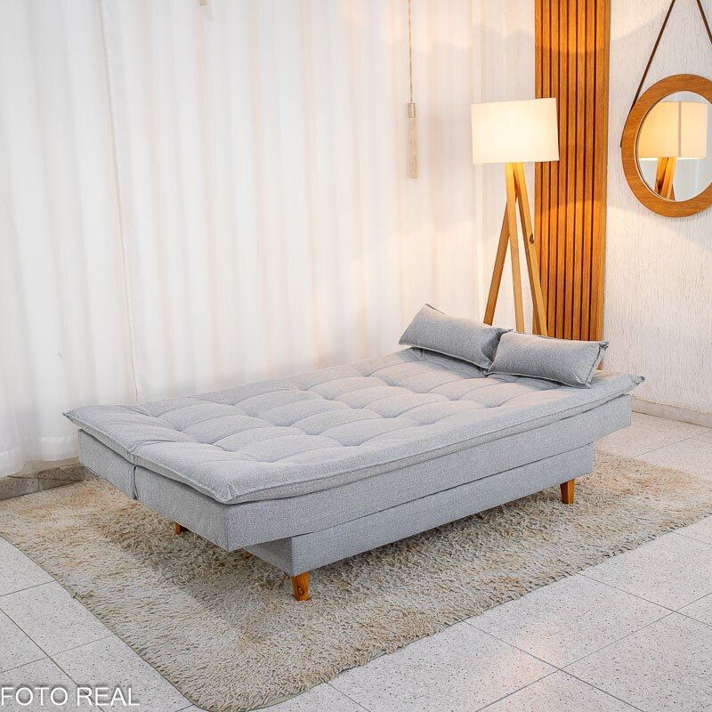 Sofá Cama Premium Linho Cinza 2275 Larg. 1.80m - Imagem 3