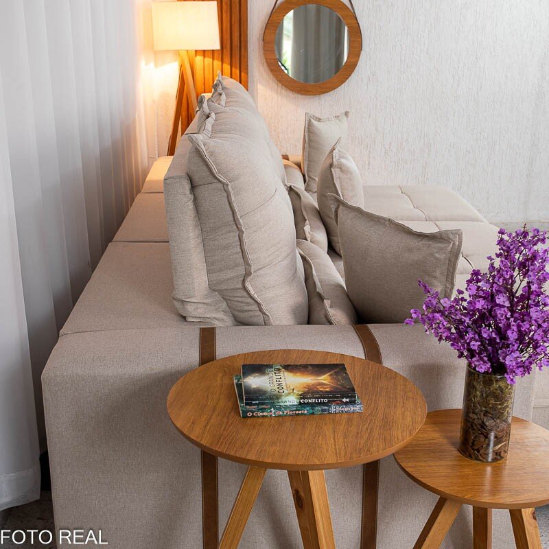 Sofá Retrátil Reclinável Monaco 3.20m Linho Bege A57 - Molas Ensacadas - Imagem 8