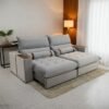 Sofá Retrátil Reclinável Ravello 2.50m Veludo Prata 3040/03 - Espuma D33