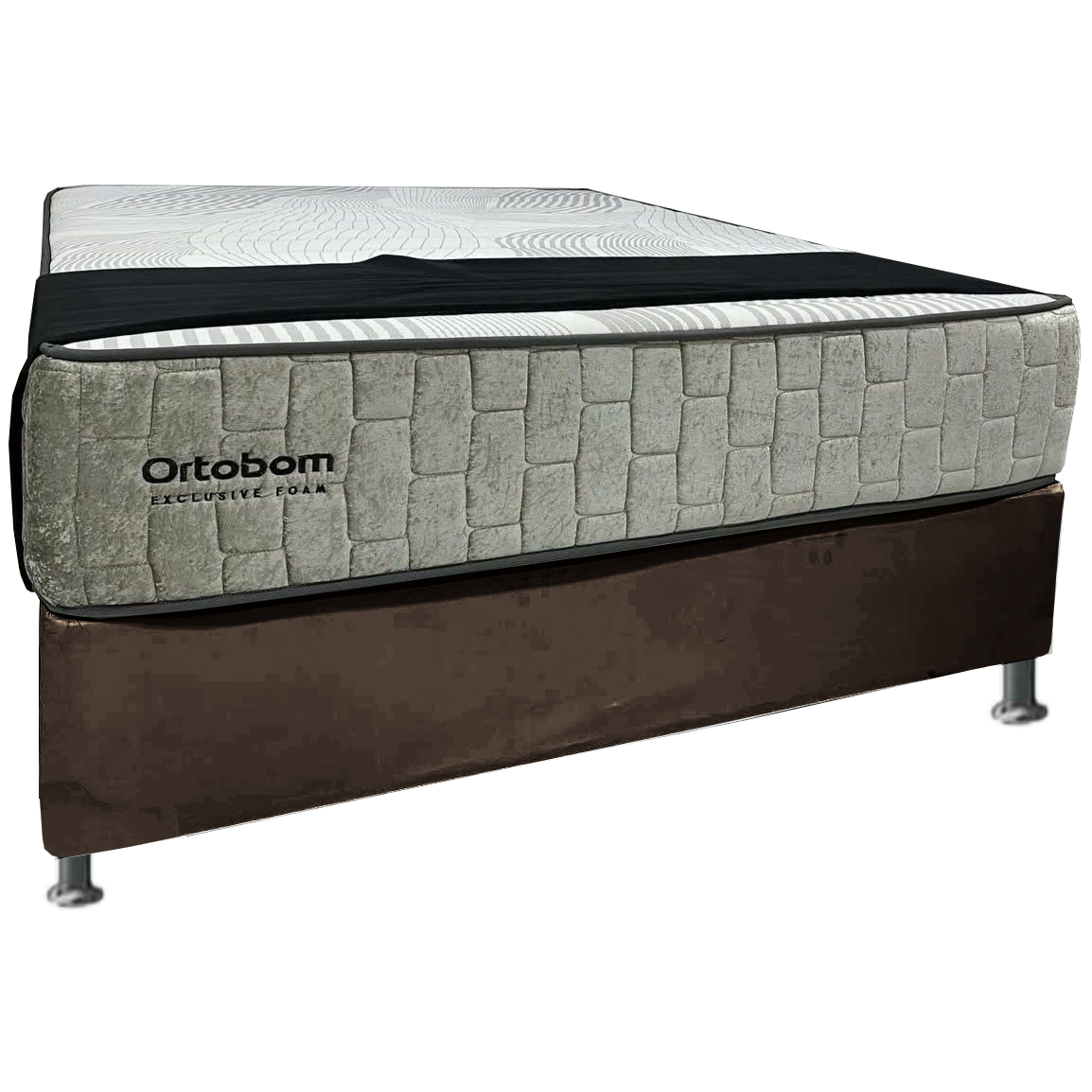 Colchão Casal Exclusive Foam D33 + Base Box Simples Corino Marrom – ORTOBOM + BIOSTAR - Imagem 4