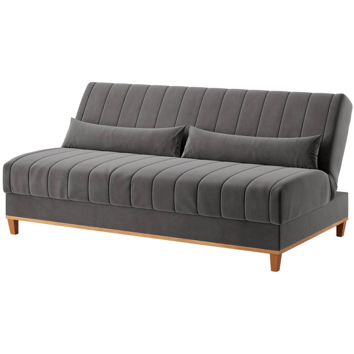 Sofá Cama Luna/Duna 1,80 m Veludo Cinza Grafite - VIERO MÓVEIS - Imagem 3