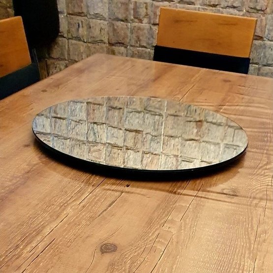 Prato Giratório 50 cm Espelhado/Preto - RJ DECOR - Imagem 2