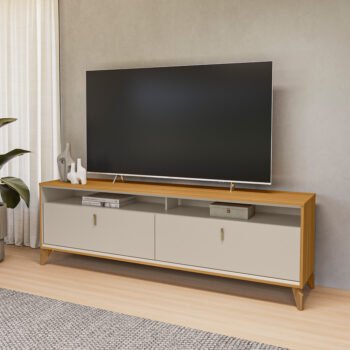 Rack até 75" Dubai 1.8 Tauari/Off White Fosco - LINEA BRASIL